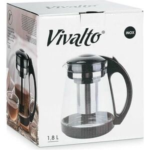 Vivalto Czarna Przezroczysta Szklana Stal Nierdzewna i Plastykowa Czajnik - Teapot Vivalto Czarna Przezroczysta Szklana Stal Nierdzewna i Plastykowa Czajnik - Teapot
