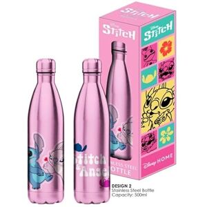 HÔMADICT Butelka do picia ze stali nierdzewnej wielokrotnego użytku, Stitch & Angel Kiss 12 godzin, do uprawiania sportu, podróży, na co dzień, 500 ml, bez BPA, oficjalna licencja HÔMADICT Butelka do picia ze stali nierdzewnej wielokrotnego użytku, Stitch & Angel Kiss 12 godzin, do uprawiania sportu, podróży, na co dzień, 500 ml, bez BPA, oficjalna licencja