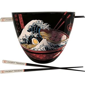 Pyramid Vincent Trinidad Ramen zestaw z miską i pałeczkami (wzór Great Wave Design) 500 ml ceramiczna miska, para lakierowanych drewnianych pałeczek oficjalny produkt (GP85782) Pyramid Vincent Trinidad Ramen zestaw z miską i pałeczkami (wzór Great Wave Design) 500 ml ceramiczna miska, para lakierowanych drewnianych pałeczek oficjalny produkt (GP85782)