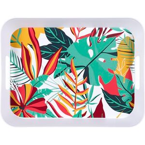 HOME DECO FACTORY , KA0478, Taca Exotic Paradise 41x32 cm Kolorowy tropikalny wzór, wielokrotnego użytku i łatwy do czyszczenia, idealny na pikniki i imprezy, Wielokolorowy HOME DECO FACTORY , KA0478, Taca Exotic Paradise 41x32 cm Kolorowy tropikalny wzór, wielokrotnego użytku i łatwy do czyszczenia, idealny na pikniki i imprezy, Wielokolorowy
