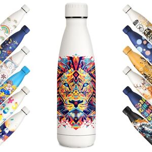 KollyKolla Butelka termiczna 500 ml, spersonalizowana butelka na wodę, bez BPA, szczelna butelka termiczna, podwójna ścianka, termos dla chłopców, dziewcząt, na siłownię, na zewnątrz, école KollyKolla Butelka termiczna 500 ml, spersonalizowana butelka na wodę, bez BPA, szczelna butelka termiczna, podwójna ścianka, termos dla chłopców, dziewcząt, na siłownię, na zewnątrz, école