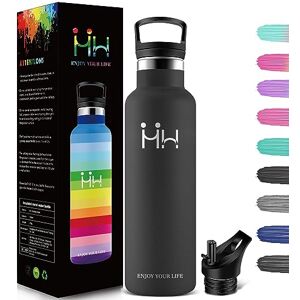 HoneyHolly Termos, 500 ml, nie zawiera BPA, ze stali nierdzewnej, szczelna, z podwójnymi ściankami, ze słomką, nadaje się do napojów gazowanych HoneyHolly Termos, 500 ml, nie zawiera BPA, ze stali nierdzewnej, szczelna, z podwójnymi ściankami, ze słomką, nadaje się do napojów gazowanych