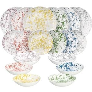 Tognana Apulia zestaw obiadowy 18-częściowy dla 6 osób, porcelana, wielokolorowy Tognana Apulia zestaw obiadowy 18-częściowy dla 6 osób, porcelana, wielokolorowy