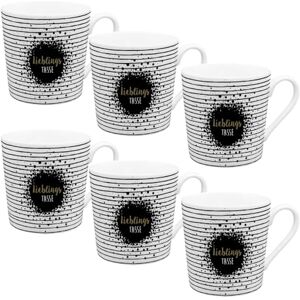 Gedalabels 6-częściowy zestaw filiżanek filiżanka do kawy porcelanowa filiżanka zestaw 6 sztuk prezent przyjaciele domowy Home Time 6 sztuk ulubionych filiżanek 350 ml Gedalabels 6-częściowy zestaw filiżanek filiżanka do kawy porcelanowa filiżanka zestaw 6 sztuk prezent przyjaciele domowy Home Time 6 sztuk ulubionych filiżanek 350 ml