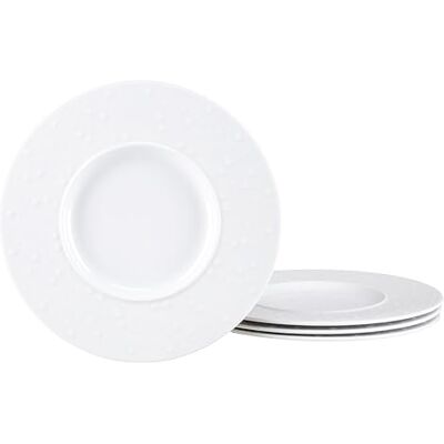 Creatable , 25147, seria Show Time Drops, 4-częściowy zestaw naczyń dla 4 osób, zestaw talerzy z porcelany, nadaje się do mycia w zmywarce i używania w kuchence mikrofalowej, wyprodukowano w Europie Creatable , 25147, seria Show Time Drops, 4-częściowy zestaw naczyń dla 4 osób, zestaw talerzy z porcelany, nadaje się do mycia w zmywarce i używania w kuchence mikrofalowej, wyprodukowano w Europie