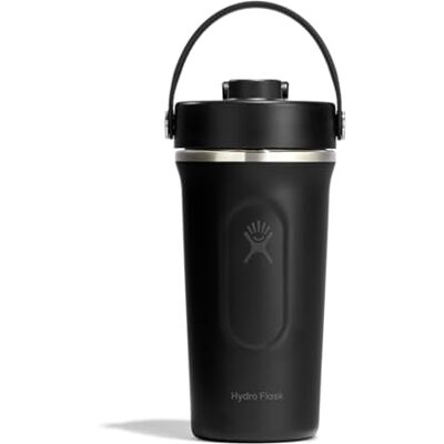 Hydro Flask Izolowana butelka shakera ze stali nierdzewnej 710 ml (680.4 g) szczelna wylewka z klapką do koktajli proteinowych i suplementów kulka do ubijania zimna przez 24 godziny czarna Hydro Flask Izolowana butelka shakera ze stali nierdzewnej 710 ml (680.4 g) szczelna wylewka z klapką do koktajli proteinowych i suplementów kulka do ubijania zimna przez 24 godziny czarna