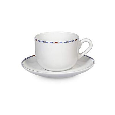 H&H 826092 Astrid filiżanka do espresso 6-częściowy zestaw z porcelany ze spodkiem, zdobiona, 180 ccm H&H 826092 Astrid filiżanka do espresso 6-częściowy zestaw z porcelany ze spodkiem, zdobiona, 180 ccm