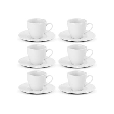 Gerlach 1760 Zestaw Filiżanek do Kawy i Herbaty ze Spodkami dla 6 Osób Porcelanowy Modern New Biały 185 ml Gerlach 1760 Zestaw Filiżanek do Kawy i Herbaty ze Spodkami dla 6 Osób Porcelanowy Modern New Biały 185 ml