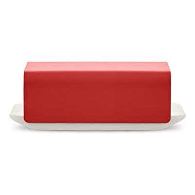 Alessi Mattina BG04 R designerski pojemnik na masło, wykonany z porcelany z pokrywką ze stali nierdzewnej 18/10, kolorowy z żywicą epoksydową, czerwony Alessi Mattina BG04 R designerski pojemnik na masło, wykonany z porcelany z pokrywką ze stali nierdzewnej 18/10, kolorowy z żywicą epoksydową, czerwony