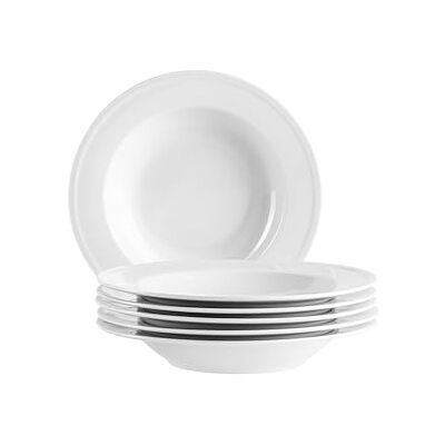 MÄSER Seria Arlona, talerz do zupy dla 6 osób, z wysokiej jakości porcelany, zestaw głębokich talerzy, ponadczasowy, elegancki, porcelana, biały MÄSER Seria Arlona, talerz do zupy dla 6 osób, z wysokiej jakości porcelany, zestaw głębokich talerzy, ponadczasowy, elegancki, porcelana, biały