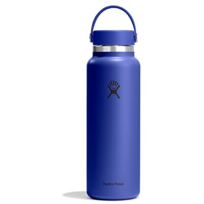 Hydro Flask Szeroka zakrętka 1,182 ml (1,134.0 g) butelka stal nierdzewna, szczelna izolowana zimna 24 godziny i ciepła 12 godzin niebieski Capri Hydro Flask Szeroka zakrętka 1,182 ml (1,134.0 g) butelka stal nierdzewna, szczelna izolowana zimna 24 godziny i ciepła 12 godzin niebieski Capri