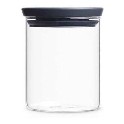 Brabantia Szklany pojemnik kuchenny 0.6L, Szkło/Wieko Ciemny Szary Brabantia Szklany pojemnik kuchenny 0.6L, Szkło/Wieko Ciemny Szary