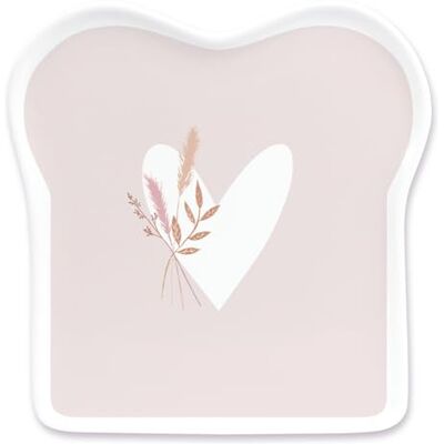 Grafik Werkstatt Grafik-Werkstatt Talerz warsztatowy na tosty z sentencją, porcelana, serce z bukietem Grafik Werkstatt Grafik-Werkstatt Talerz warsztatowy na tosty z sentencją, porcelana, serce z bukietem