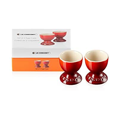 LE CREUSET Steinzeug kieliszek do jajek z podstawką, zestaw 2 szt, 9 g, 5,3 x 5,3 x 5,9 cm, wiśniowy LE CREUSET Steinzeug kieliszek do jajek z podstawką, zestaw 2 szt, 9 g, 5,3 x 5,3 x 5,9 cm, wiśniowy