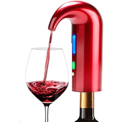NK Elektryczna karafka do wina, przenośny automatyczny napowietrzacz do wina, ładowanie USB, w zestawie silikonowa rurka i torba z tkaniny, filtr i przycisk ON/OFF, bateria 1500 mAh kolor czerwony NK Elektryczna karafka do wina, przenośny automatyczny napowietrzacz do wina, ładowanie USB, w zestawie silikonowa rurka i torba z tkaniny, filtr i przycisk ON/OFF, bateria 1500 mAh kolor czerwony