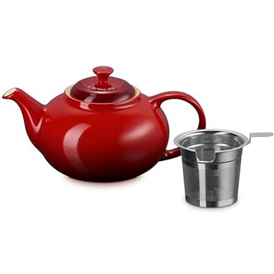 LE CREUSET Czajnik ceramiczny z sitkiem ze stali nierdzewnej, 1,3 l, Cerise LE CREUSET Czajnik ceramiczny z sitkiem ze stali nierdzewnej, 1,3 l, Cerise