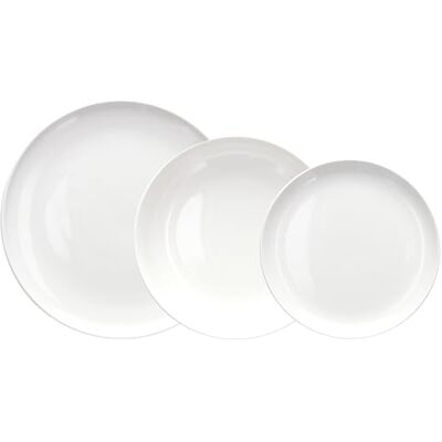 Tognana Edge zestaw naczyń obiadowych, 18-częściowy, dla 6 osób, porcelana, biały Tognana Edge zestaw naczyń obiadowych, 18-częściowy, dla 6 osób, porcelana, biały