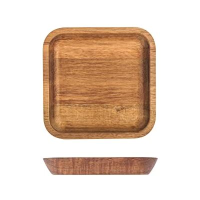 H&H 9287 taca kwadratowa z akacją, 14 cm, biała H&H 9287 taca kwadratowa z akacją, 14 cm, biała