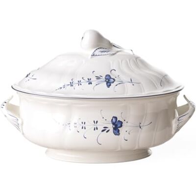 Villeroy & Boch 1023412360 Old Lu x Embourg Tureen, porcelana premium, biała/niebieska, 2,7 l Villeroy & Boch 1023412360 Old Lu x Embourg Tureen, porcelana premium, biała/niebieska, 2,7 l