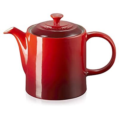 LE CREUSET Wielki czajniczek, emaliowana kamionka, 1,3 l, nadaje się do 4 filiżanek, Cerise LE CREUSET Wielki czajniczek, emaliowana kamionka, 1,3 l, nadaje się do 4 filiżanek, Cerise