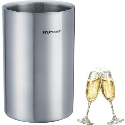 Westmark Chłodziarka do Butelek z Podwójnymi Ściankami, 1,5 L, do Schładzania Wody, Piwa, Szampana; Może Służyć Również Jako Pojemnik na Kostki Lodu, Stal Nierdzewna Westmark Chłodziarka do Butelek z Podwójnymi Ściankami, 1,5 L, do Schładzania Wody, Piwa, Szampana; Może Służyć Również Jako Pojemnik na Kostki Lodu, Stal Nierdzewna