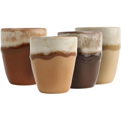 Creatable , 24737, seria Squeezy Mocha Mousse, 4-częściowy zestaw naczyń dla 4 osób, kubki do espresso z kamionki, nadają się do mycia w zmywarce i używania w kuchence mikrofalowej, wysokiej jakości Creatable , 24737, seria Squeezy Mocha Mousse, 4-częściowy zestaw naczyń dla 4 osób, kubki do espresso z kamionki, nadają się do mycia w zmywarce i używania w kuchence mikrofalowej, wysokiej jakości