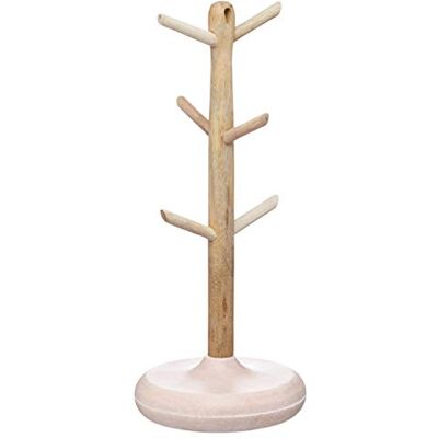 KitchenCraft Spokój drewniany kubek drzewo, drewno mango/marmur, brązowy/różowy, 15 x 36 cm KitchenCraft Spokój drewniany kubek drzewo, drewno mango/marmur, brązowy/różowy, 15 x 36 cm
