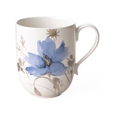 Villeroy & Boch Kubek Mariefleur Gris Latte Macchiato, piękny kubek do kawy z fantazyjną dekoracją kwiatową z porcelany premium, 480 ml Villeroy & Boch Kubek Mariefleur Gris Latte Macchiato, piękny kubek do kawy z fantazyjną dekoracją kwiatową z porcelany premium, 480 ml
