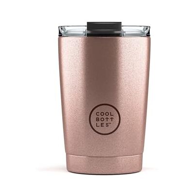 Cool Bottles Tumbler Stainless Steel Tumbler 330 ml Metallic Rose kubek do kawy wysokość 14 cm Cold Drinks 10 godzin i Hot Drinks 5 godzin Airtight Lid BPA Free Cool Bottles Tumbler Stainless Steel Tumbler 330 ml Metallic Rose kubek do kawy wysokość 14 cm Cold Drinks 10 godzin i Hot Drinks 5 godzin Airtight Lid BPA Free