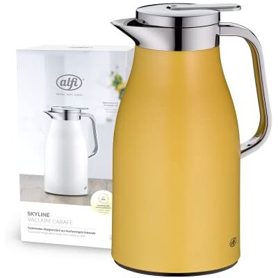 ALFI SKYLINE 1,0l, spicy mustard mat, izolowany dzbanek ze stali szlachetnej z higienicznym wkładem ze szkła hartowanego, zakrętka z przyciskiem, ergonomiczny uchwyt, nalewanie 1 ręką, idealny do kawy ALFI SKYLINE 1,0l, spicy mustard mat, izolowany dzbanek ze stali szlachetnej z higienicznym wkładem ze szkła hartowanego, zakrętka z przyciskiem, ergonomiczny uchwyt, nalewanie 1 ręką, idealny do kawy