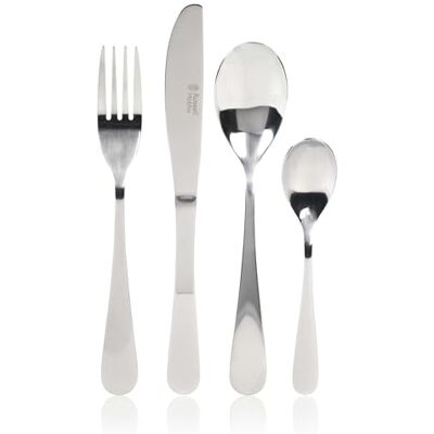 Russell Hobbs BW031302 24 Piece London Kitchen Cutlery Set, Stainless Steel, Dishwasher Safe, Reusable, Lightweight & Elegant, Perfect for Families, Parties, Students, New Homeowners Russell Hobbs BW031302 24 Piece London Kitchen Cutlery Set, Stainless Steel, Dishwasher Safe, Reusable, Lightweight & Elegant, Perfect for Families, Parties, Students, New Homeowners