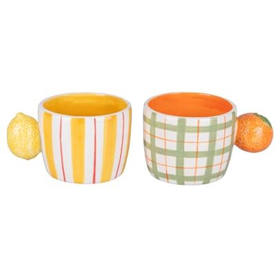 Tivoli Kubek ceramiczny 350 ml, zestaw 2 szt., cytrusowy uchwyt Tivoli Kubek ceramiczny 350 ml, zestaw 2 szt., cytrusowy uchwyt
