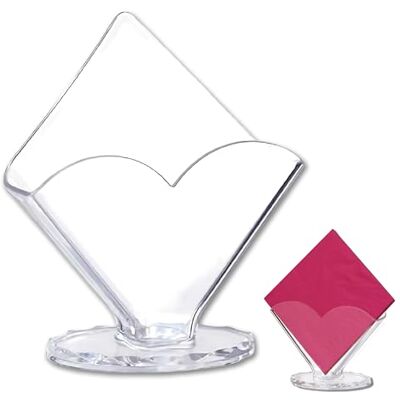 Decoraparty Przezroczysty plastikowy uchwyt na serwetki, uchwyt na serwetki dozownik chusteczek na chusteczki stołowe, gładkie, serce 17 x 17 x 8 cm Decoraparty Przezroczysty plastikowy uchwyt na serwetki, uchwyt na serwetki dozownik chusteczek na chusteczki stołowe, gładkie, serce 17 x 17 x 8 cm