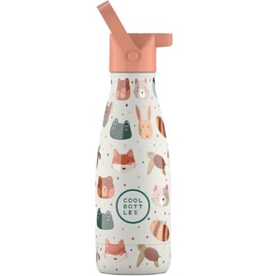Cool Bottles Termos dla dzieci – butelka na wodę ze stali nierdzewnej – 260 ml – miłośnik zwierząt domowych – zimne napoje 36 godzin i gorące napoje 18 godzin – kolorowe tłoczenie – bez BPA Cool Bottles Termos dla dzieci – butelka na wodę ze stali nierdzewnej – 260 ml – miłośnik zwierząt domowych – zimne napoje 36 godzin i gorące napoje 18 godzin – kolorowe tłoczenie – bez BPA
