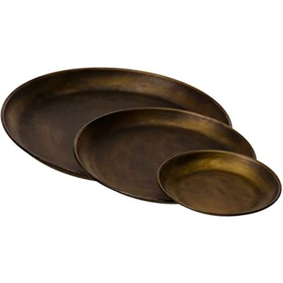 BigBuy Home Taca na przekąski 41 x 41 x 3 cm Złoty Metal 3 Kawałki BigBuy Home Taca na przekąski 41 x 41 x 3 cm Złoty Metal 3 Kawałki