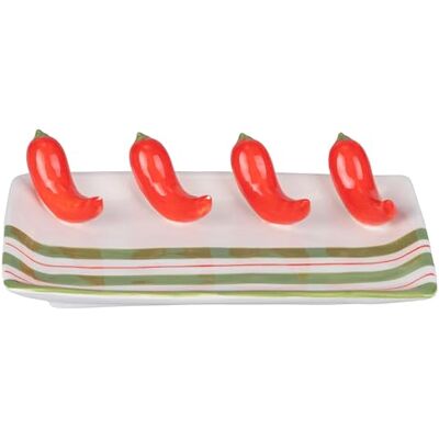 Tivoli Dekoracyjny talerz ceramiczny 22,5 x 13 cm, wzór chili, Fruit Life Tivoli Dekoracyjny talerz ceramiczny 22,5 x 13 cm, wzór chili, Fruit Life