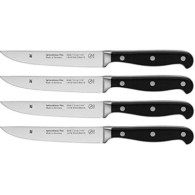 WMF Spitzenklasse Plus 4-częściowy zestaw noży do steków, 22 cm, wyprodukowano w Niemczech, nóż kuty, ostrze 12 cm WMF Spitzenklasse Plus 4-częściowy zestaw noży do steków, 22 cm, wyprodukowano w Niemczech, nóż kuty, ostrze 12 cm