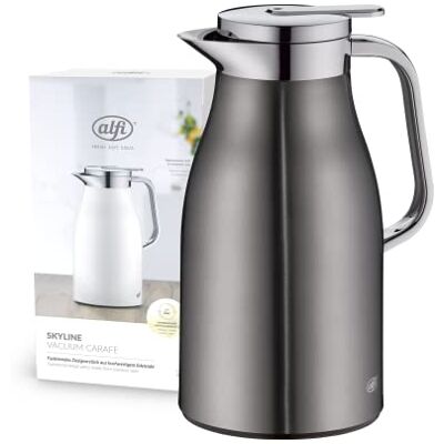 ALFI SKYLINE 1,0 l, cool grey, dzbanek termiczny z higieniczną wkładką szklaną, zamknięcie śrubowe z przyciskiem, ergonomiczny uchwyt, obsługa jedną ręką, doskonały jako dzbanek do kawy, dzbanek do ALFI SKYLINE 1,0 l, cool grey, dzbanek termiczny z higieniczną wkładką szklaną, zamknięcie śrubowe z przyciskiem, ergonomiczny uchwyt, obsługa jedną ręką, doskonały jako dzbanek do kawy, dzbanek do