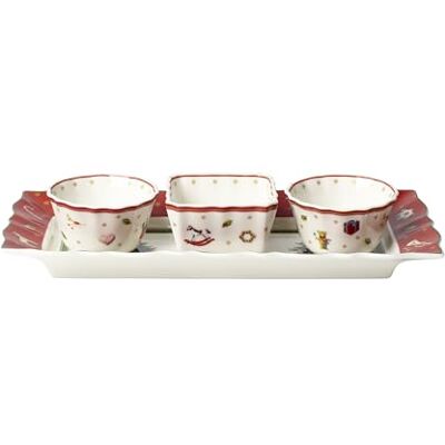 Villeroy & Boch Toy'S Delight Zestaw Naczyń do Serwowania, Biały/Czerwony, 4 Elementy Villeroy & Boch Toy'S Delight Zestaw Naczyń do Serwowania, Biały/Czerwony, 4 Elementy