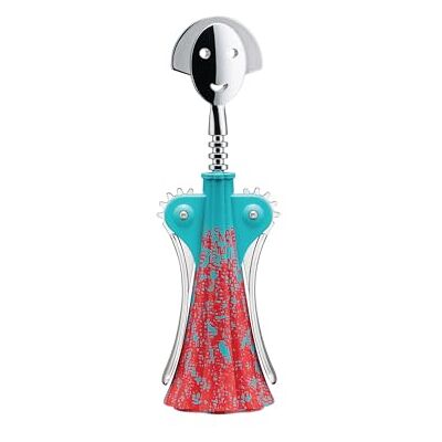 Alessi Anna G. Liquid AM01A 6, designerski korkociąg, AlkiPaper i chromowany zamak, fosforescencyjny, wielokolorowy Alessi Anna G. Liquid AM01A 6, designerski korkociąg, AlkiPaper i chromowany zamak, fosforescencyjny, wielokolorowy