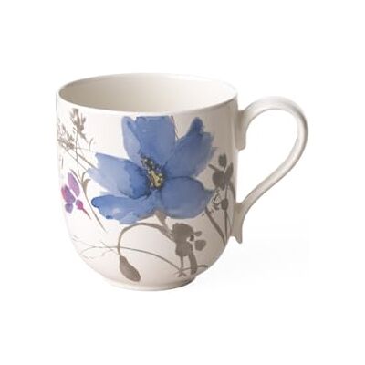 Villeroy & Boch Villeroy und Boch Mariefleur Gris kubek do kawy, porcelana premium, 1 sztuka (1 opakowanie), 350 ml, wysokość: 9 cm Villeroy & Boch Villeroy und Boch Mariefleur Gris kubek do kawy, porcelana premium, 1 sztuka (1 opakowanie), 350 ml, wysokość: 9 cm
