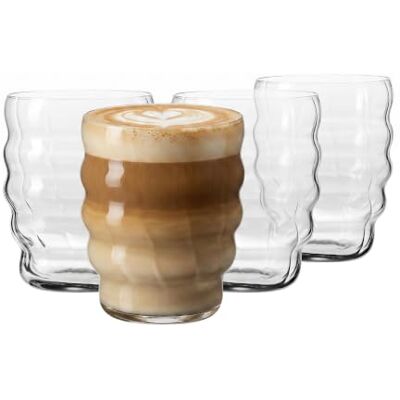 KROSNO Szklanki do kawy latte, cappuccino i latte macchiato 4 szt. 440 ml, kolekcja Coffee Moments – Kryształ bez ołowiu – Eleganckie szklanki do gorących napojów, można myć w zmywarce KROSNO Szklanki do kawy latte, cappuccino i latte macchiato 4 szt. 440 ml, kolekcja Coffee Moments – Kryształ bez ołowiu – Eleganckie szklanki do gorących napojów, można myć w zmywarce