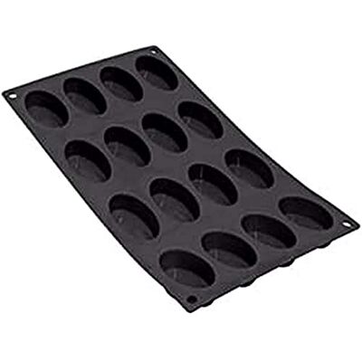 DE BUYER 1971.02 forma do pieczenia muffinek Flex, silikonowa forma do pieczenia – 16 owalnych ciast, 30 x 17,5 cm, czarna DE BUYER 1971.02 forma do pieczenia muffinek Flex, silikonowa forma do pieczenia – 16 owalnych ciast, 30 x 17,5 cm, czarna