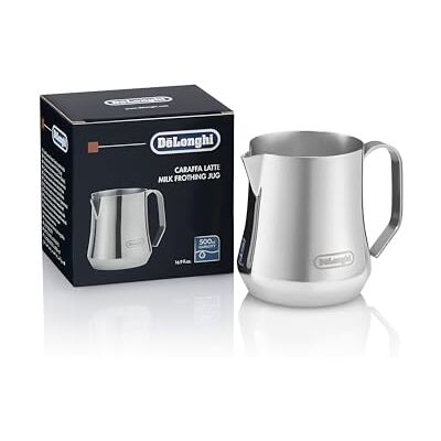 DeLonghi Dzbanek do spieniania mleka, stal nierdzewna, 481 g DLSC069 DeLonghi Dzbanek do spieniania mleka, stal nierdzewna, 481 g DLSC069