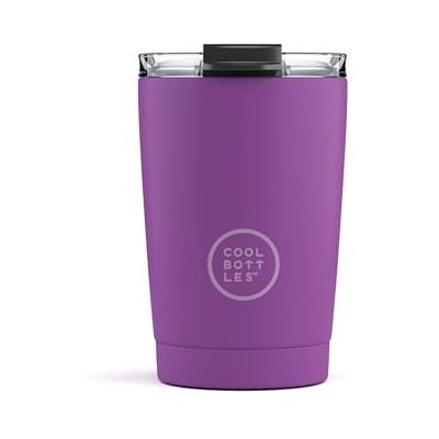 Cool Bottles Termos do kawy gorące napoje 5 godzin i zimnych 10 godzin 330 ml kubek termiczny ze stali nierdzewnej wolny od BPA, szczelna pokrywka i odporna na plamy, żywy fiolet Cool Bottles Termos do kawy gorące napoje 5 godzin i zimnych 10 godzin 330 ml kubek termiczny ze stali nierdzewnej wolny od BPA, szczelna pokrywka i odporna na plamy, żywy fiolet