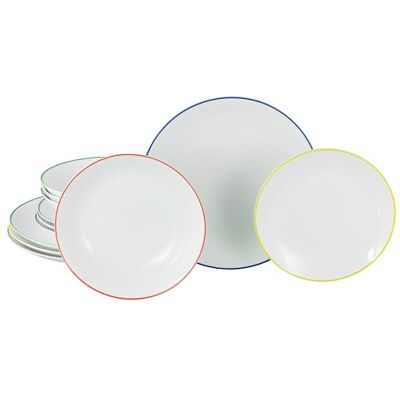 Creatable , 24057, seria Luna Color Line, 12-częściowy zestaw naczyń dla 4 osób, zestaw talerzy z porcelany, nadaje się do mycia w zmywarce i używania w kuchence mikrofalowej, wysokiej jakości Creatable , 24057, seria Luna Color Line, 12-częściowy zestaw naczyń dla 4 osób, zestaw talerzy z porcelany, nadaje się do mycia w zmywarce i używania w kuchence mikrofalowej, wysokiej jakości