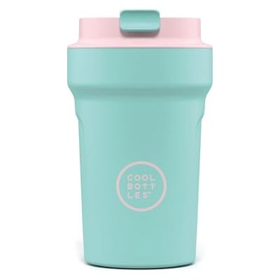 Cool Bottles Paradise Tumbler – kubek termiczny ze stali nierdzewnej – 350 ml – Capri – cyjan i różowy – hermetyczna pokrywka – zimne napoje przez 10 godzin i gorące napoje 5 godzin – odporny na Cool Bottles Paradise Tumbler – kubek termiczny ze stali nierdzewnej – 350 ml – Capri – cyjan i różowy – hermetyczna pokrywka – zimne napoje przez 10 godzin i gorące napoje 5 godzin – odporny na