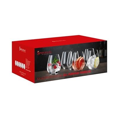 Spiegelau 6-częściowy zestaw uniwersalnych kubków, szklanki do napojów bezalkoholowych, szkło kryształowe, 460 ml, Authentis, 4800291, przezroczyste Spiegelau 6-częściowy zestaw uniwersalnych kubków, szklanki do napojów bezalkoholowych, szkło kryształowe, 460 ml, Authentis, 4800291, przezroczyste