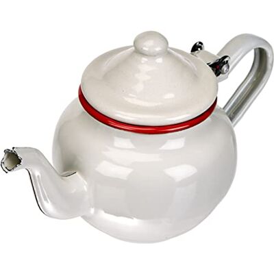 IBILI Czajniczek 0,5 l emaliowanej stali w kolorze białym/czerwonym, 10 x 17 x 10 cm IBILI Czajniczek 0,5 l emaliowanej stali w kolorze białym/czerwonym, 10 x 17 x 10 cm