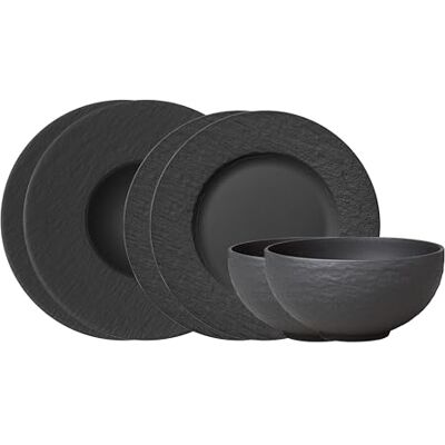 Villeroy & Boch – Manufacture Rock zestaw Starter, 6-cz., porcelana Premium, można myć w zmywarce, można używać w kuchence mikrofalowej, kolor czarny Villeroy & Boch – Manufacture Rock zestaw Starter, 6-cz., porcelana Premium, można myć w zmywarce, można używać w kuchence mikrofalowej, kolor czarny